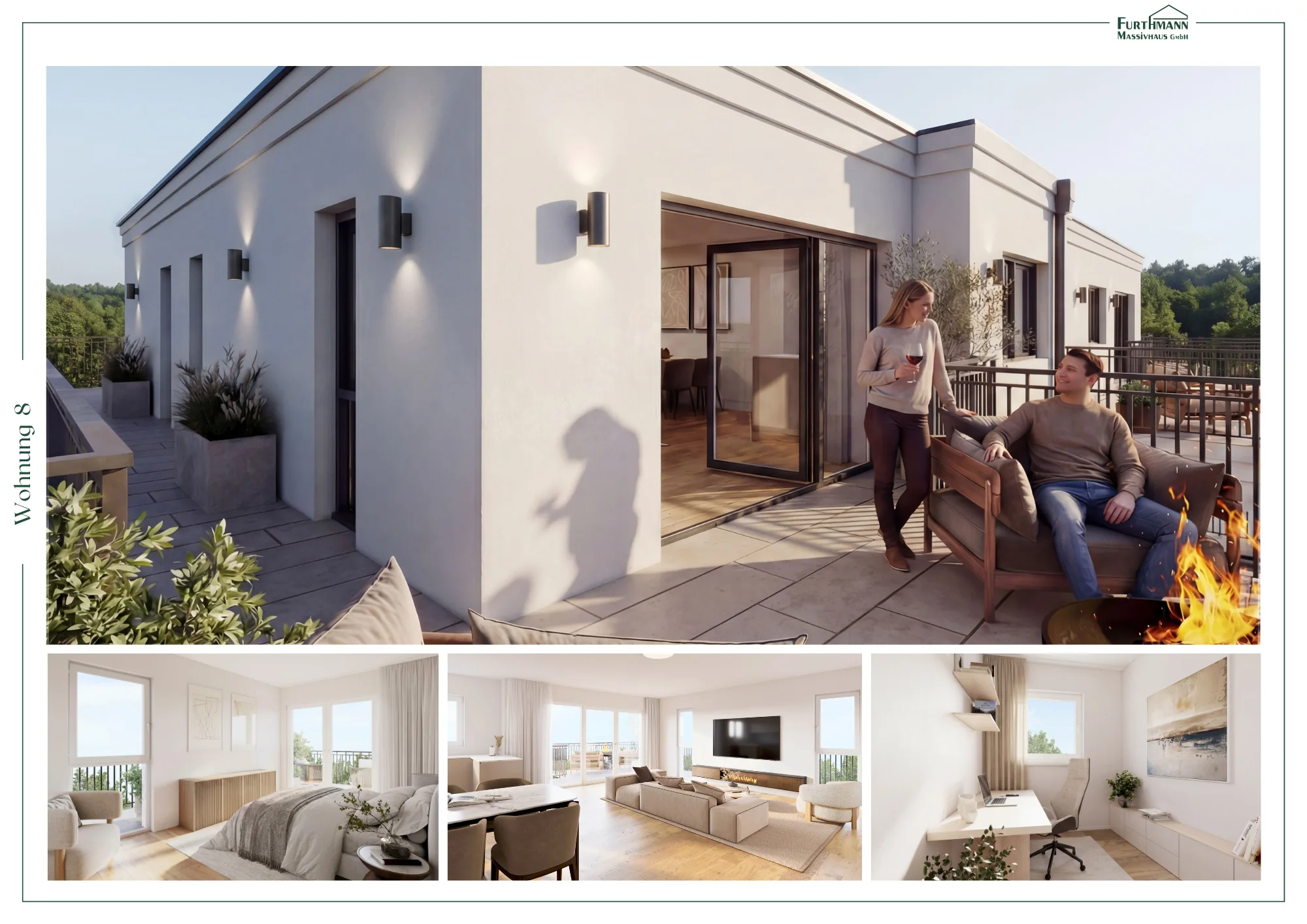 Visualisierungen Haus 2, Penthouse Wohnung 8