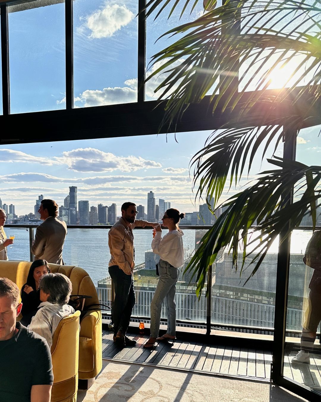 Bar Hugo NYC Instagram post showcasing craft cocktails at the rooftop bar