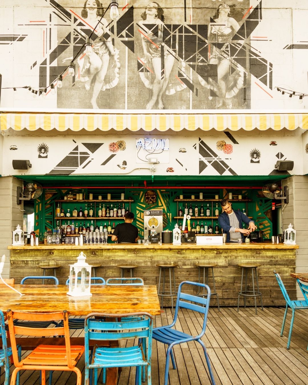 Bar Hugo NYC Instagram post featuring the rooftop bar's stylish decor