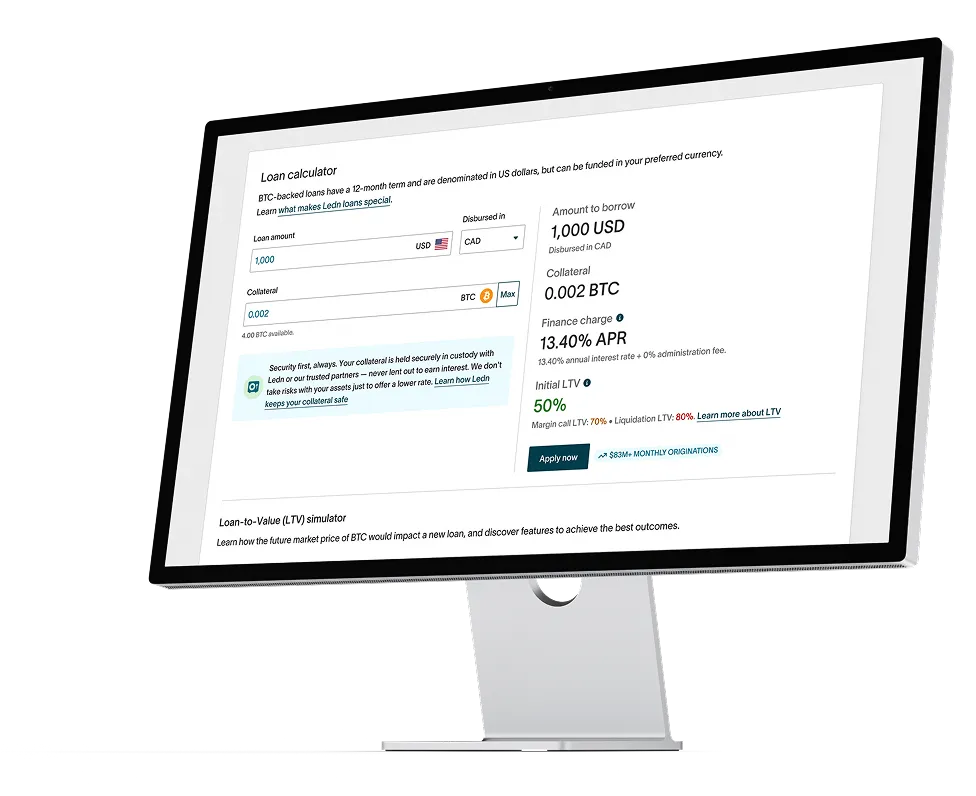 Ledn platform on mobile and desktop