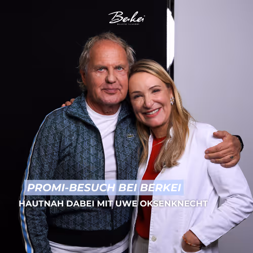 Dr. Berkei with Uwe Ochsenknecht hugging Julia