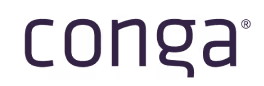 Conga logo in purple text with registered trademark symbol