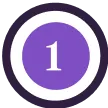 Purple circle with number one in white