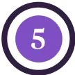 Purple circular badge with the number 5 in white