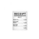 Printed receipt with multiple line items and numerical totals