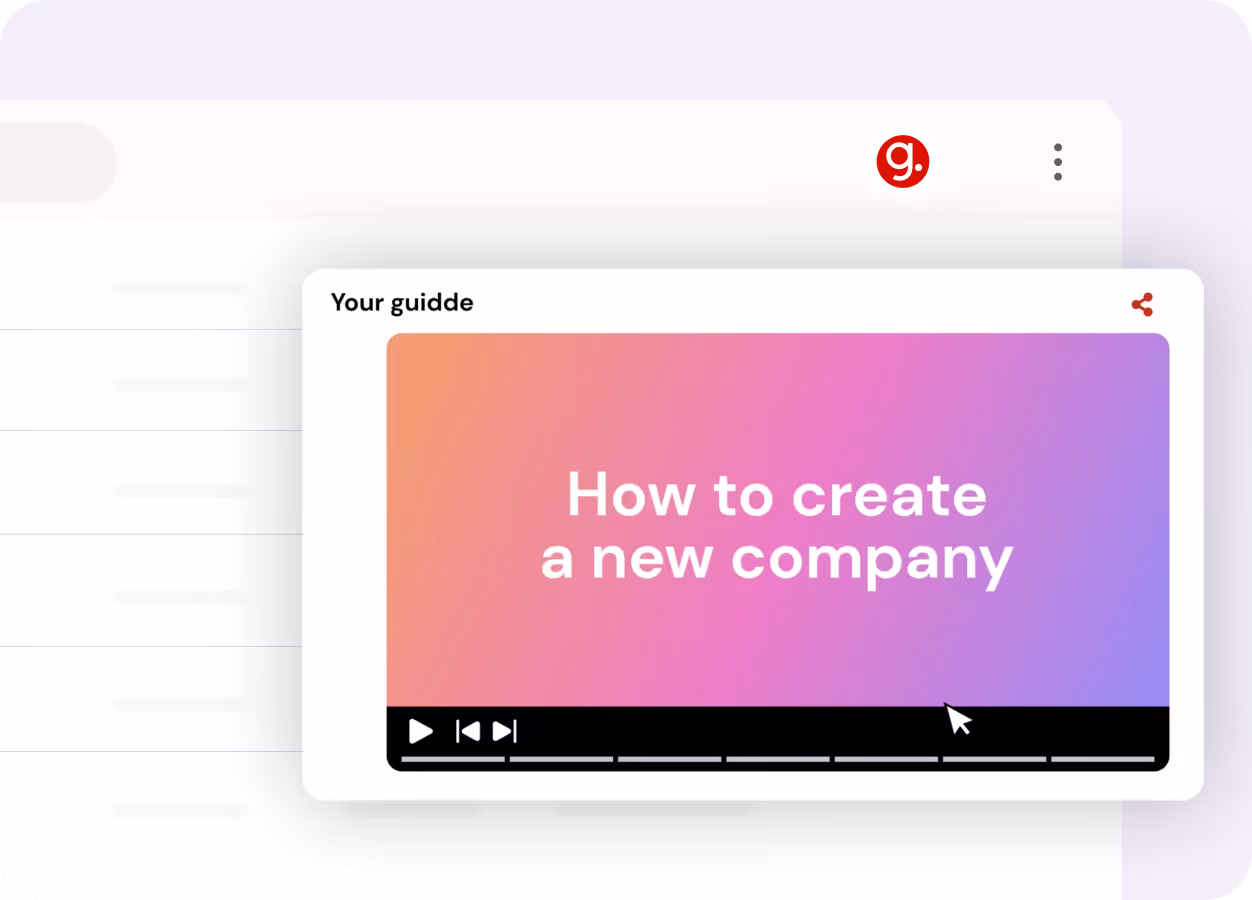Screenshot of a guide interface titled ‘Creating a Lead in Salesforce: Step-by-Step Guide,’ with options for scrolling and opening the guide, next to text highlighting Tango Capture and Tango Embed features