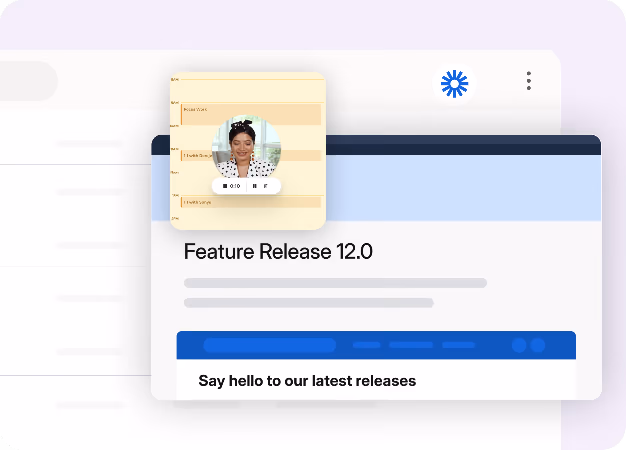Screenshot of a guide interface titled ‘Creating a Lead in Salesforce: Step-by-Step Guide,’ with options for scrolling and opening the guide, next to text highlighting Tango Capture and Tango Embed features
