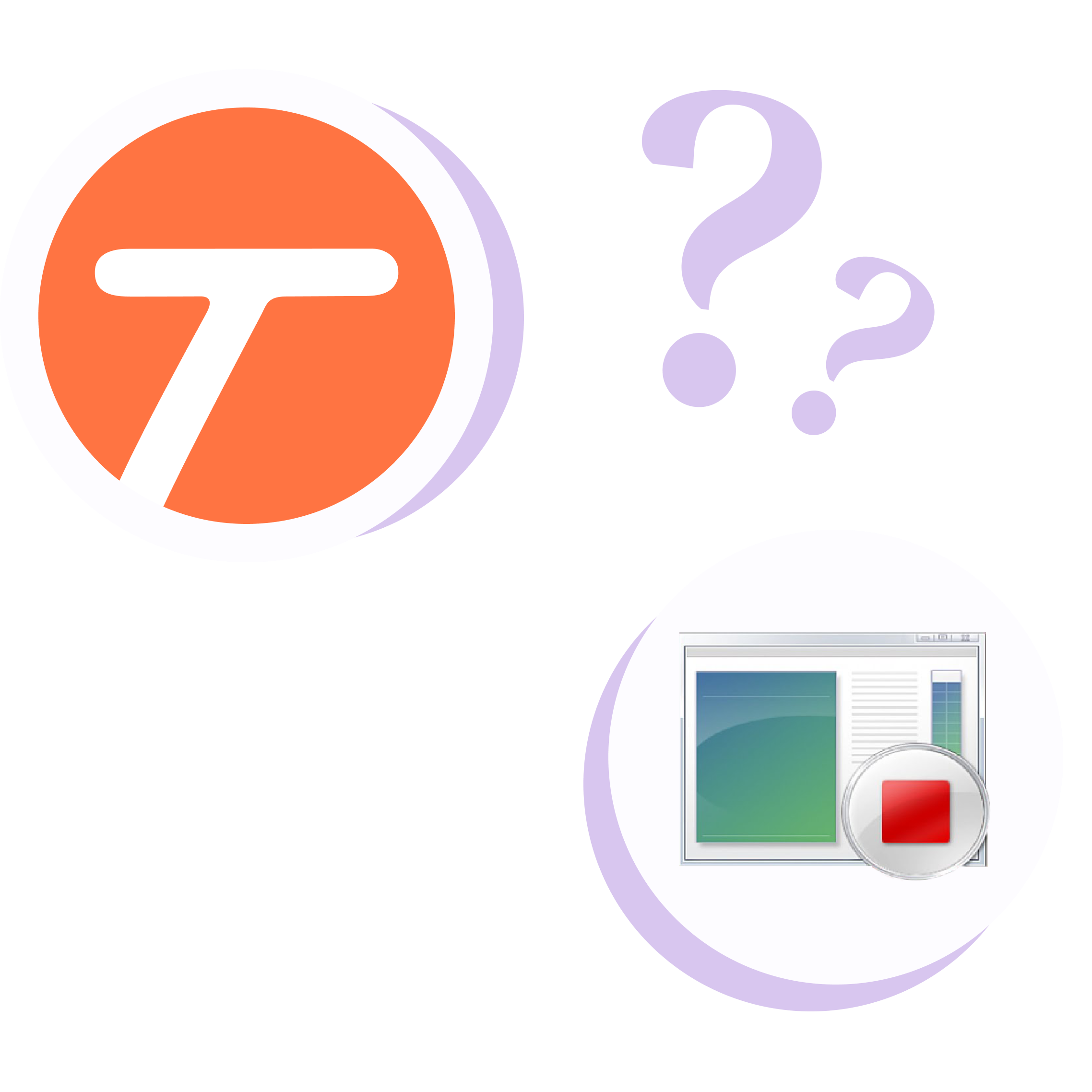 Tango logo and Scribe logo with a connecting line between them, surrounded by question marks.
