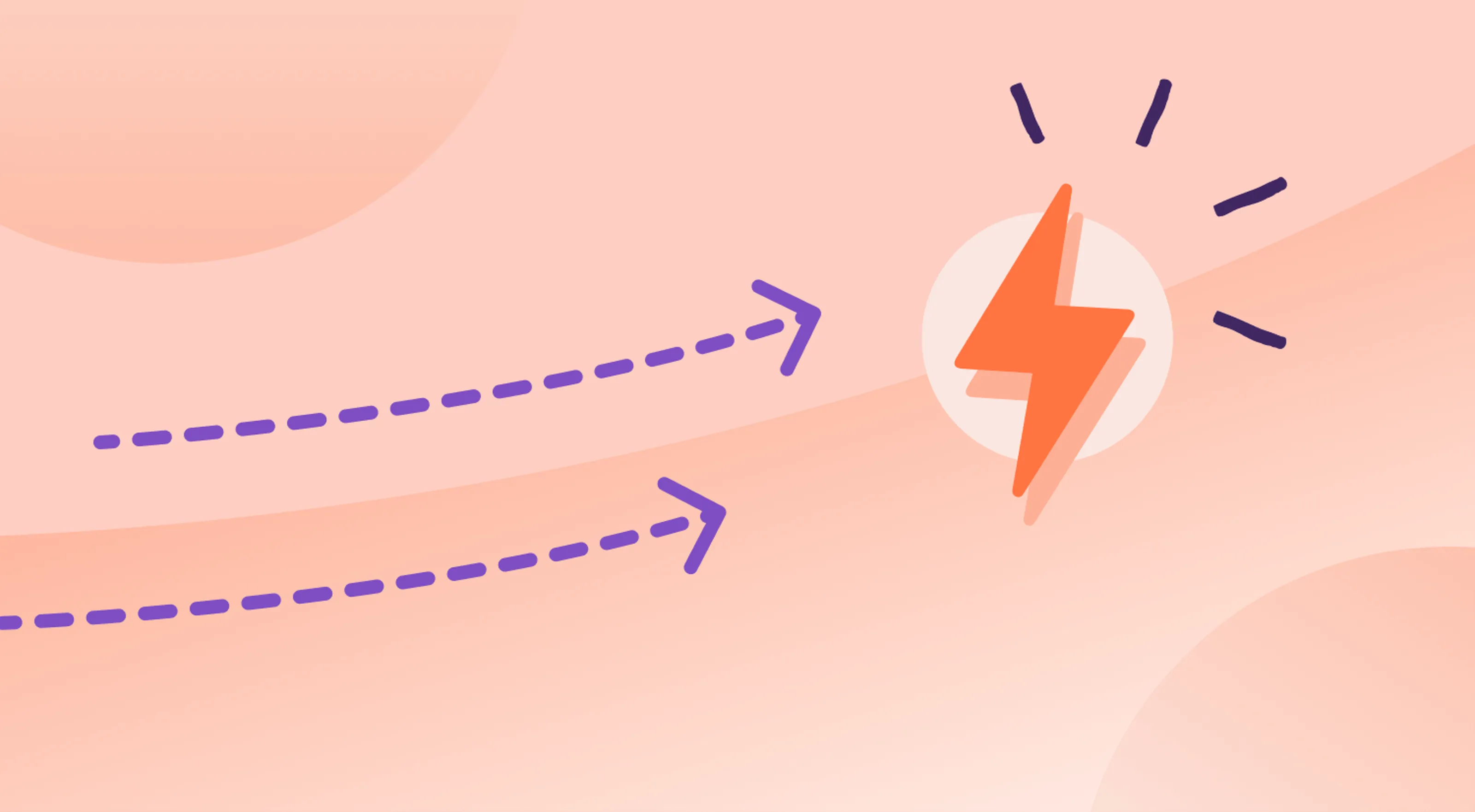 Illustration of a lightning bolt and arrows, symbolizing real-time enablement and competitive advantage.