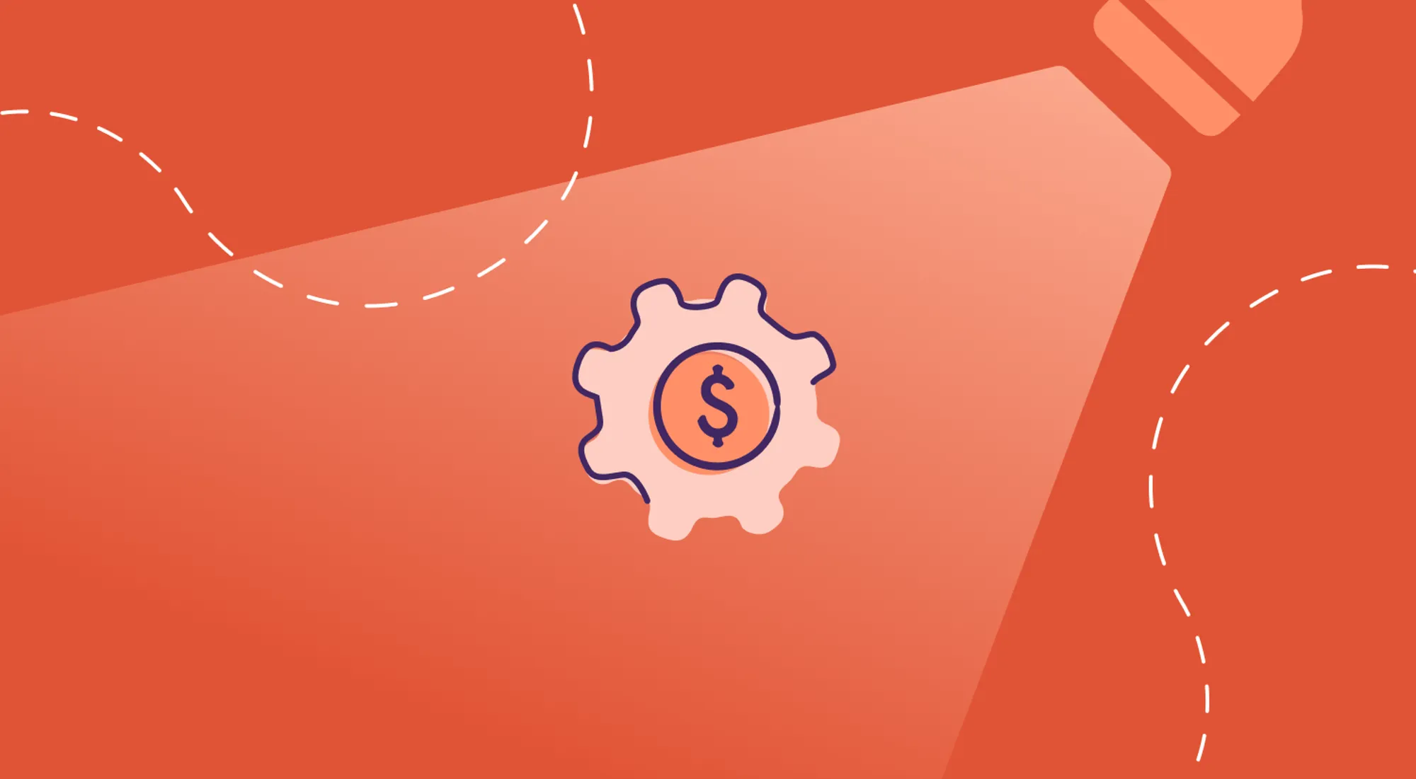 Illustration of a gear with a dollar sign in the center, symbolizing hidden financial success or a high-value company.