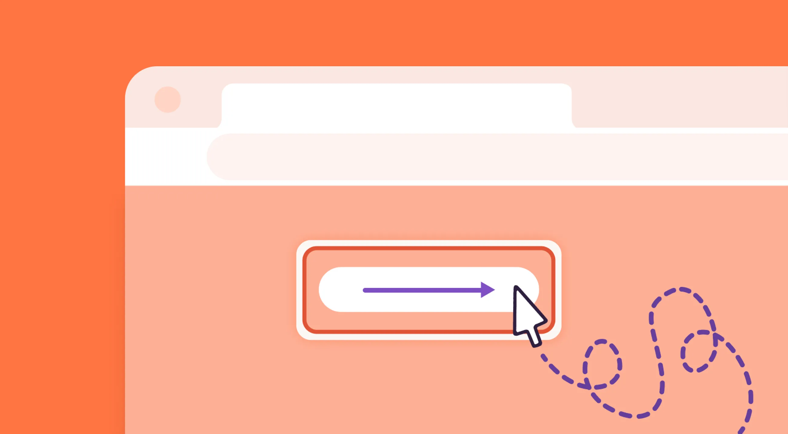 Illustration of a browser window with a mouse pointer clicking on a button, symbolizing software interaction or training.