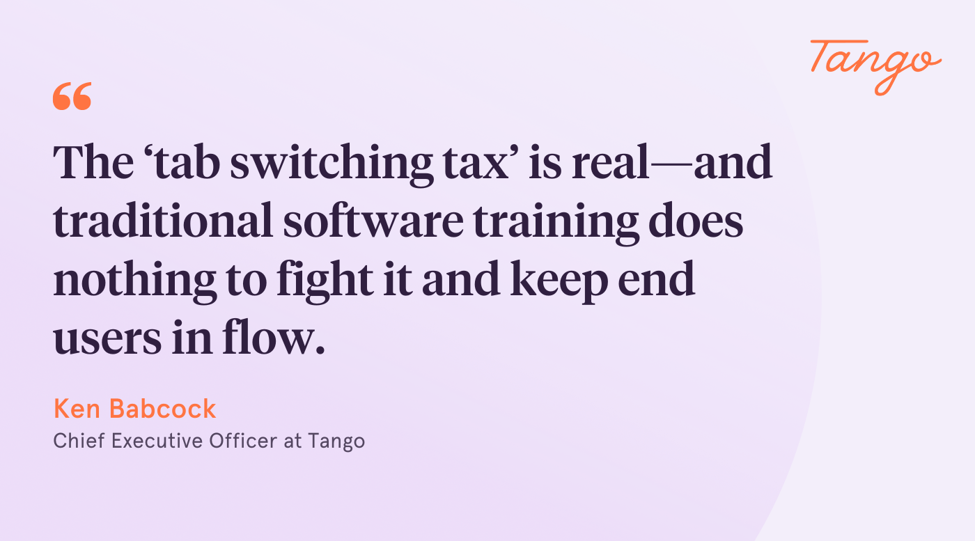 A quote from Tango's Chief Executive Officer about the tab switching tax.