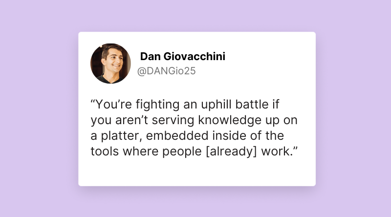 A quote from Tango's Chief Operating Officer and Chief Marketing Officer about the need to deliver software training in the flow of work.