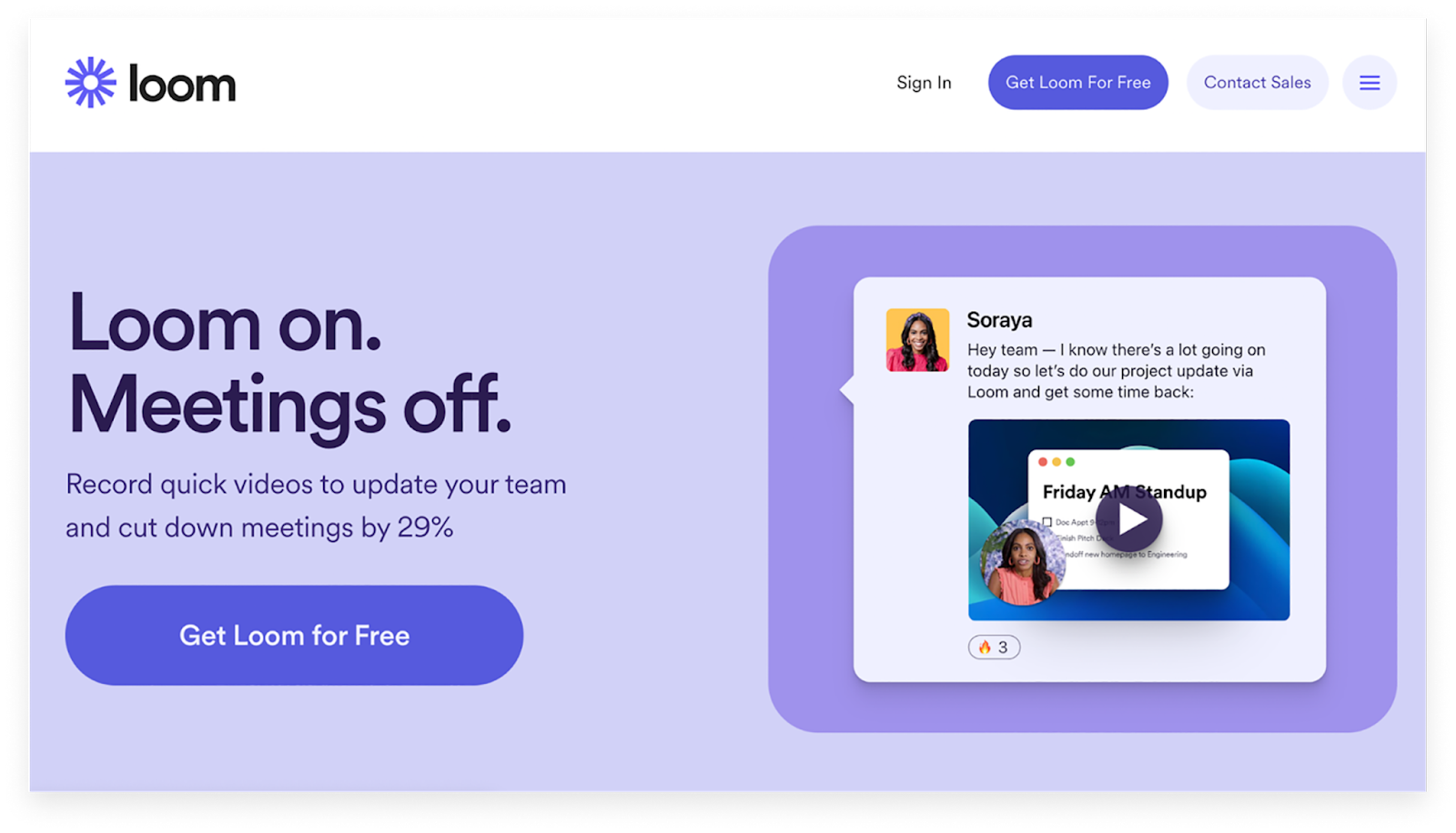 A screenshot of a banner taken on Loom.com.