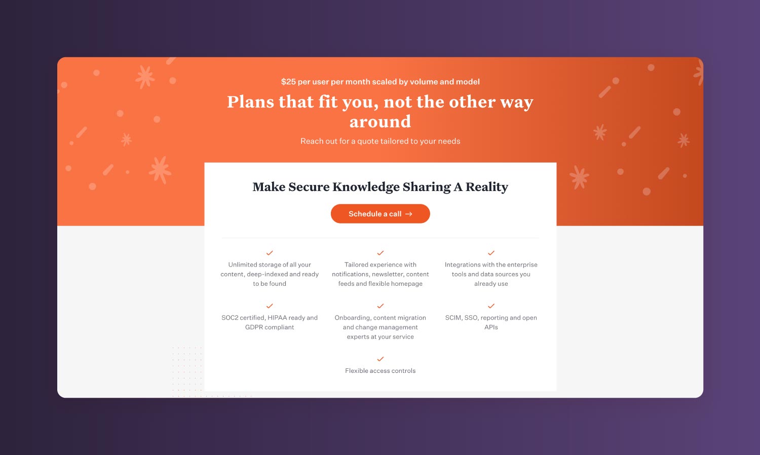 A screenshot of Bloomfire pricing.