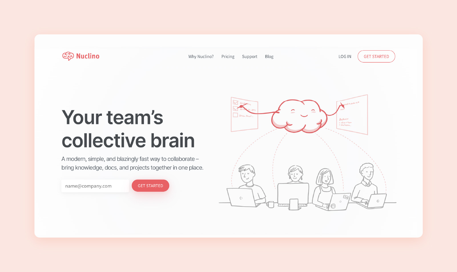 A screenshot of Nuclino's platform.