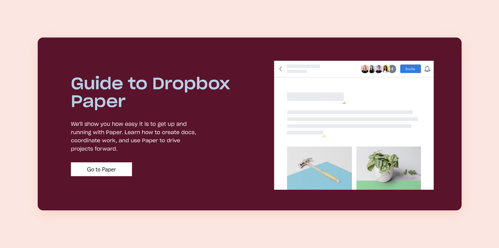 A screenshot of Dropbox Paper's platform.