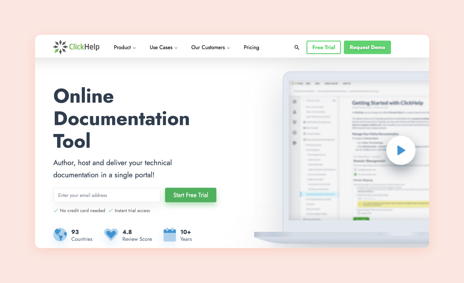 A screenshot of ClickHelp's platform.