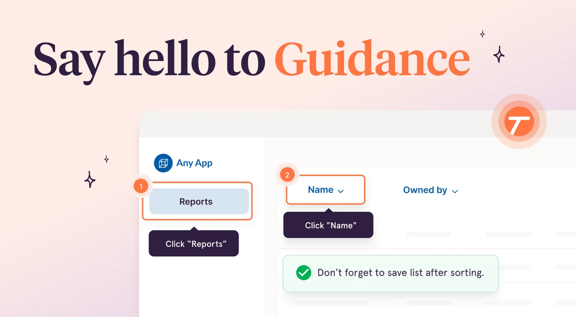 A screenshot from Tango introducing Guidance (an interactive walkthrough with curated insights, created in seconds).