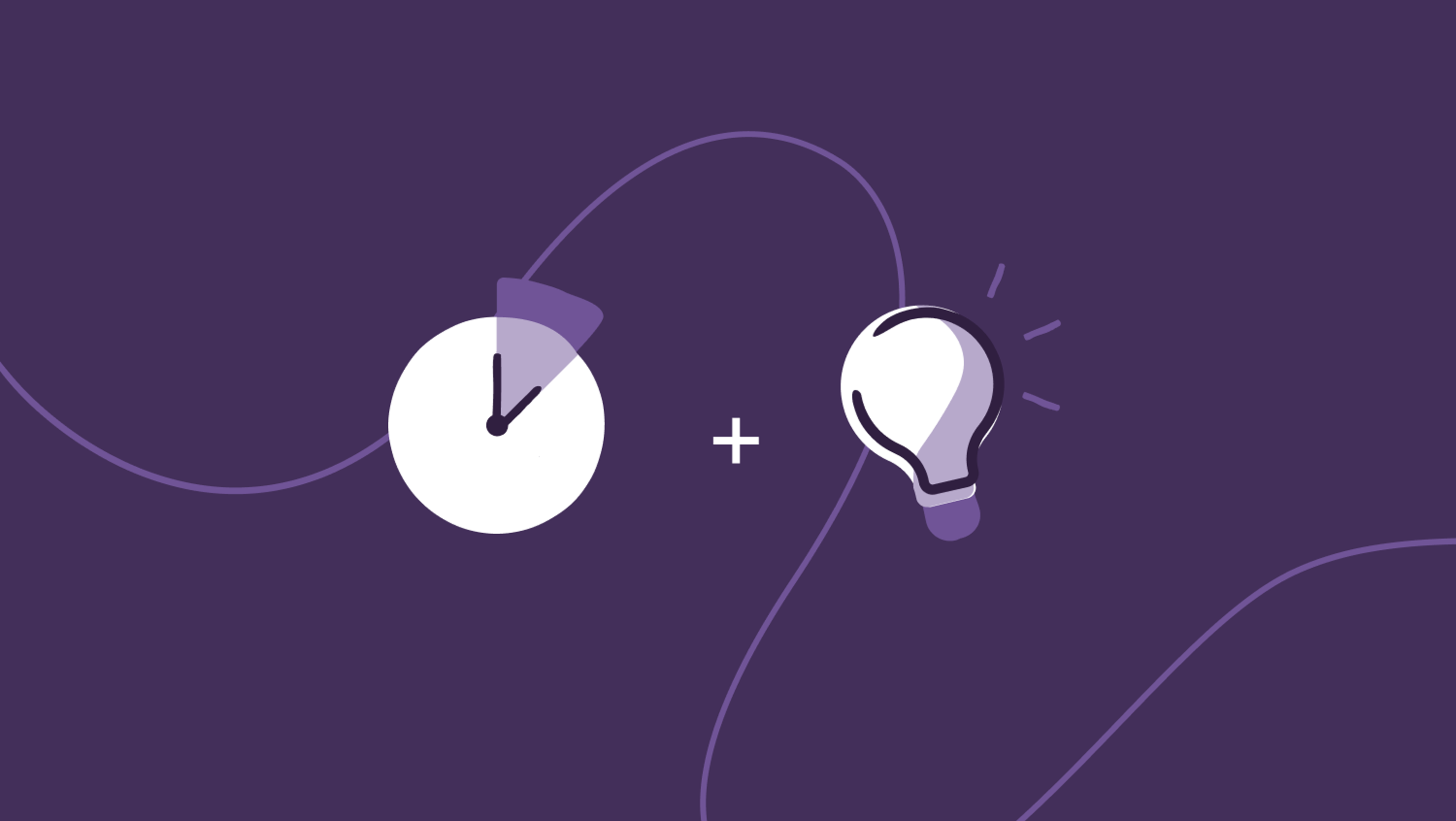 An illustration of a clock and a lightbulb to depict microlearning.