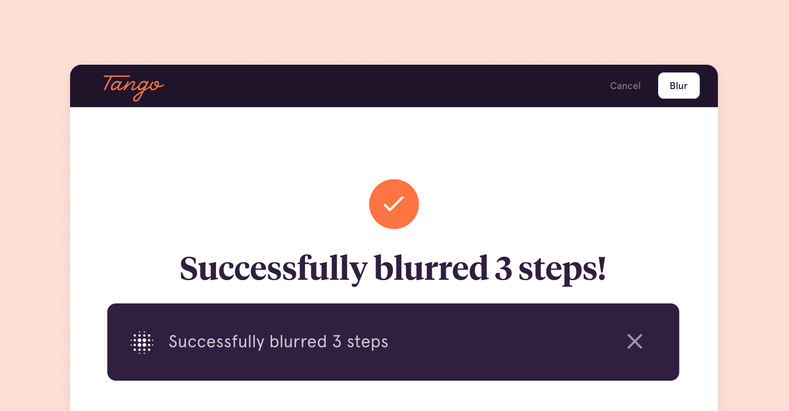 A screenshot of Tango’s new Batch Blur feature, which makes it possible to select the same area of multiple screenshots and blur them all with one click.
