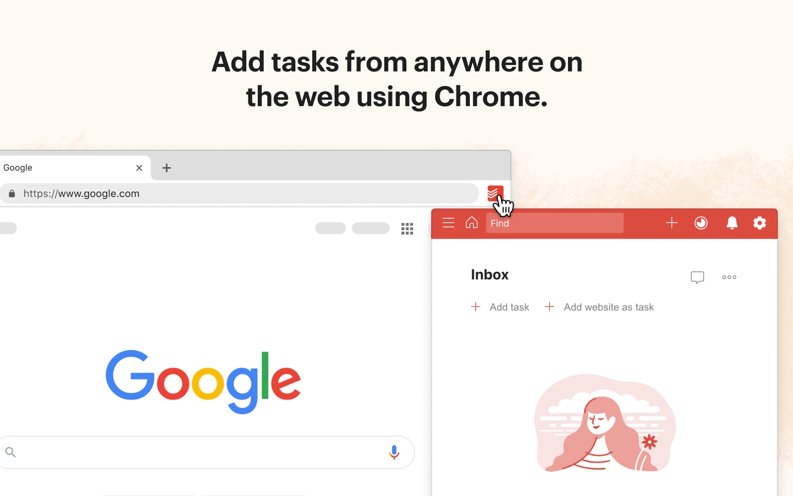 A screenshot from Todoist, with the tagline 