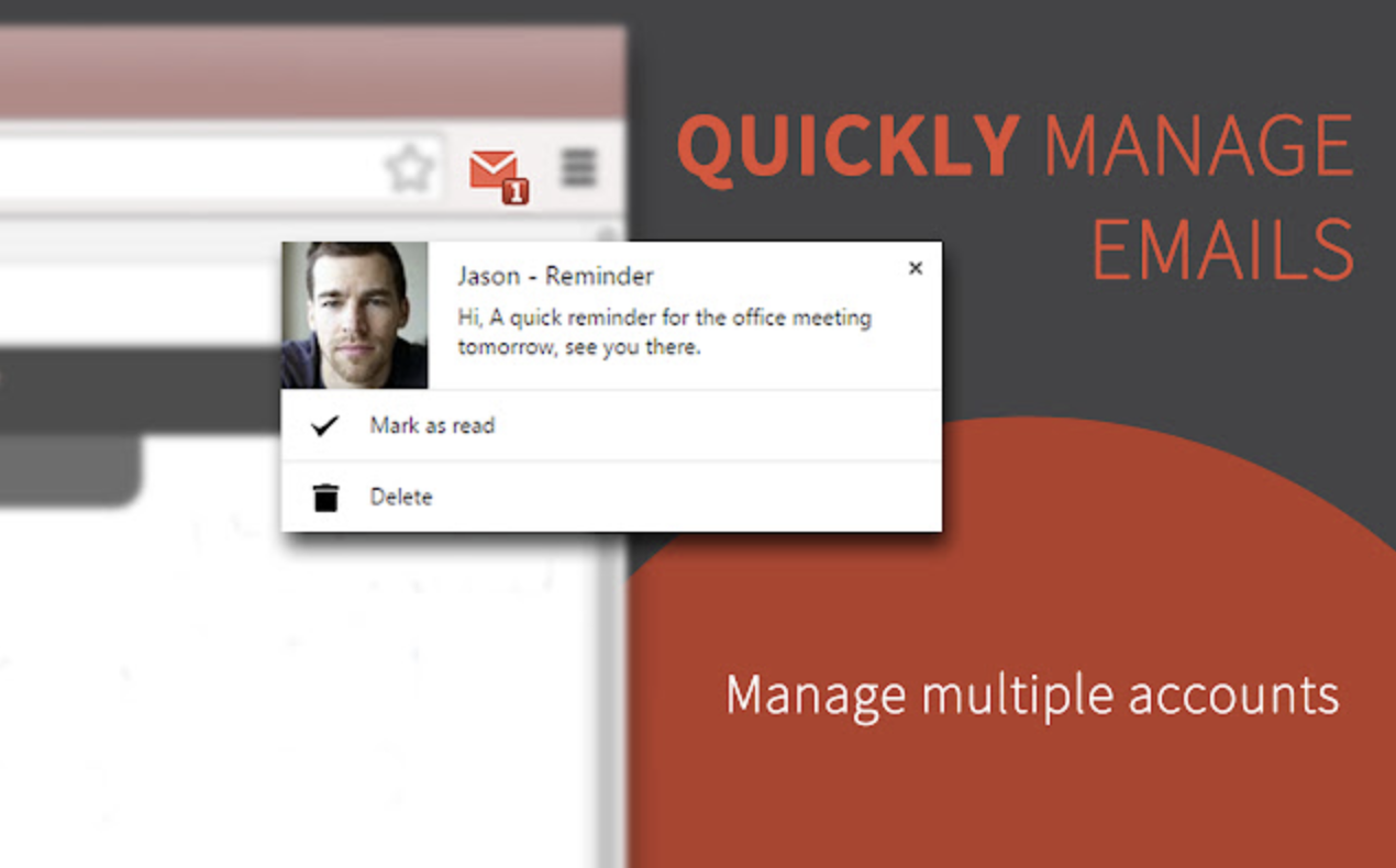 A screenshot from Checker Plus for Gmail™ with the tagline 