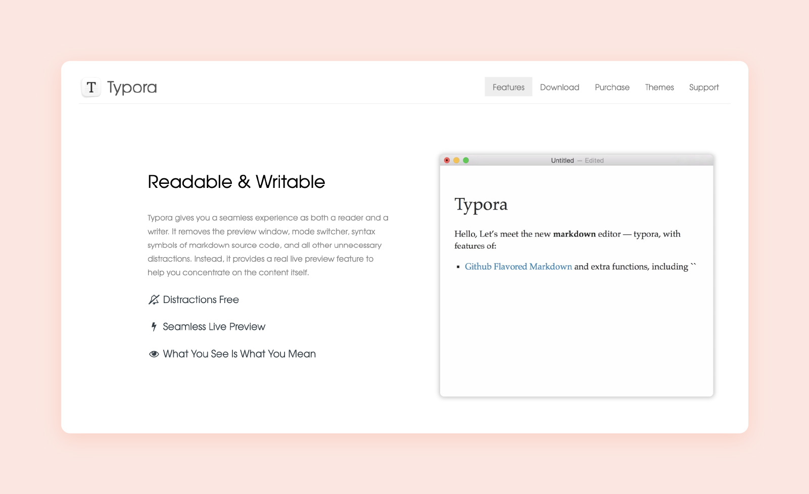 A screenshot of Typora's platform.