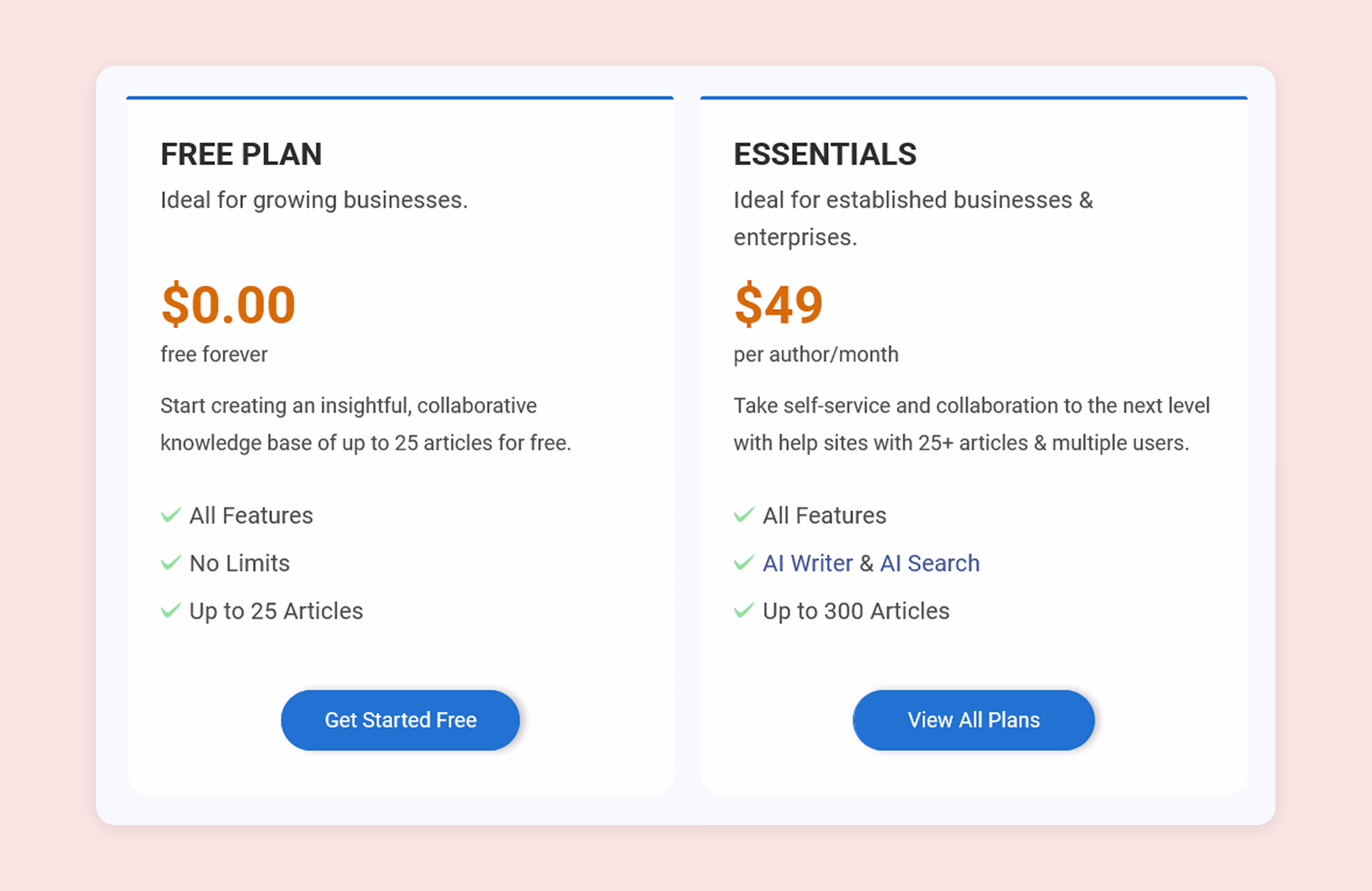 A screenshot of ProProfs' pricing.