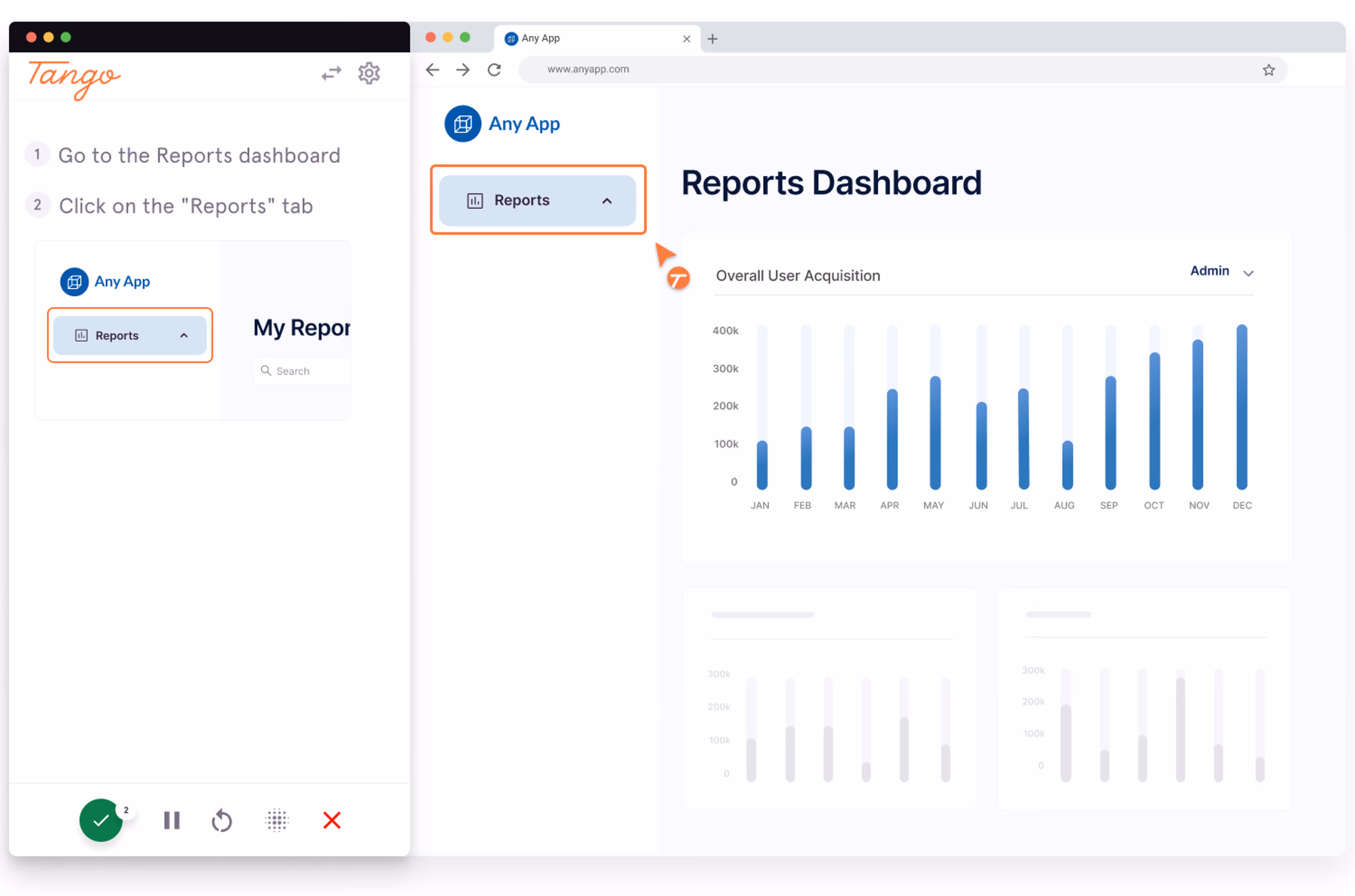 A screenshot of a process about to be automatically documented with Tango.