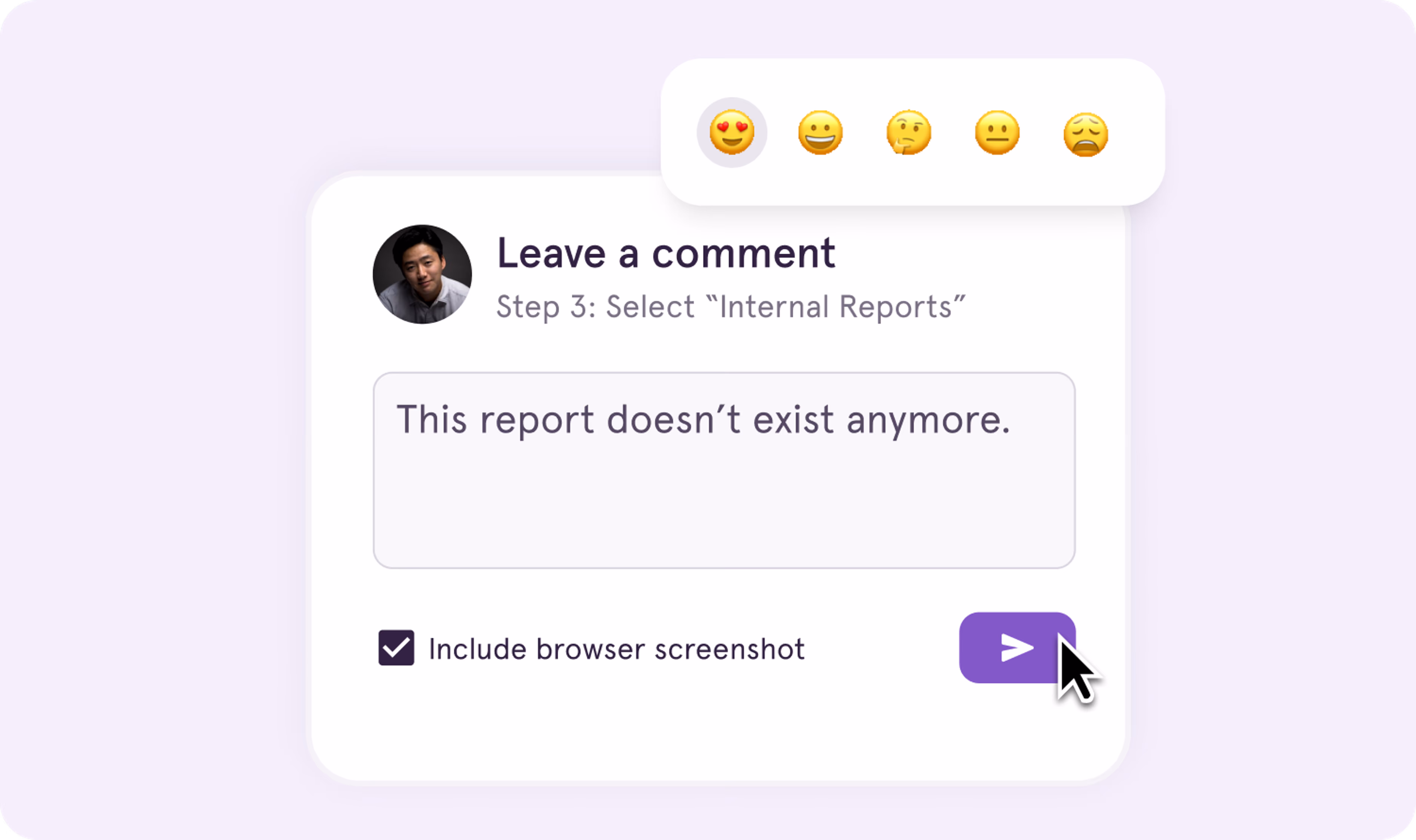 A screenshot of Tango's Comments and Reactions feature, which makes it easy to get feedback as users go through a process.