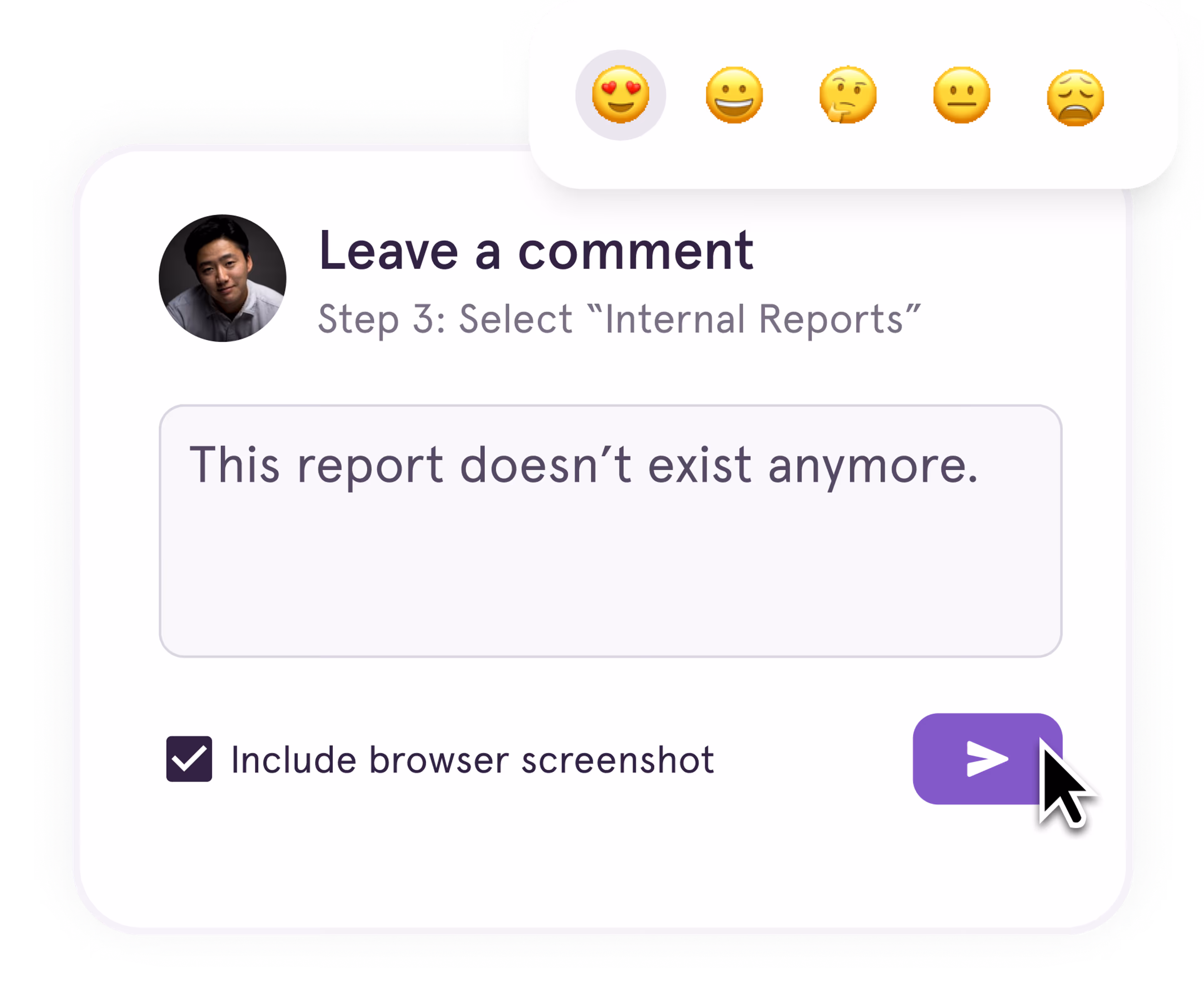 A screenshot of Tango's Comment feature, which makes it easy to crowdsource insights and improve processes on the fly.