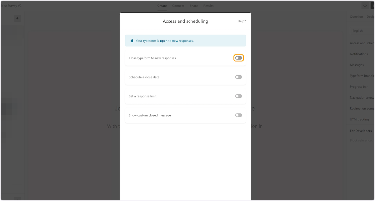 Click on toggle-close-new-response