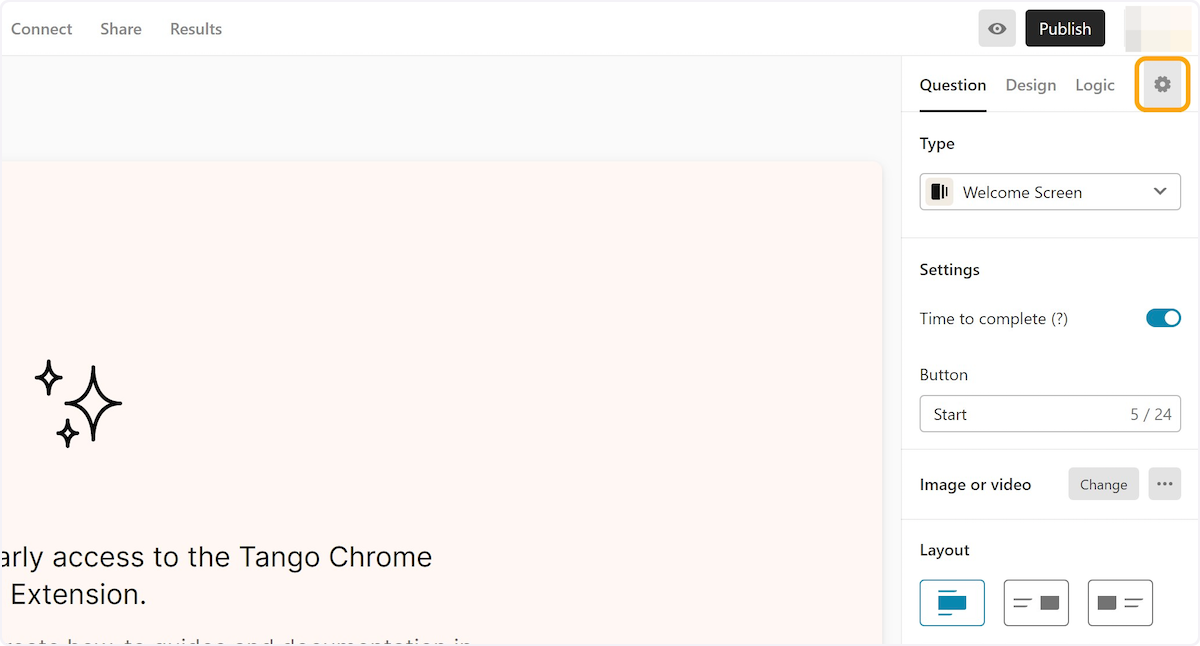 Click on Gear icon (Settings)