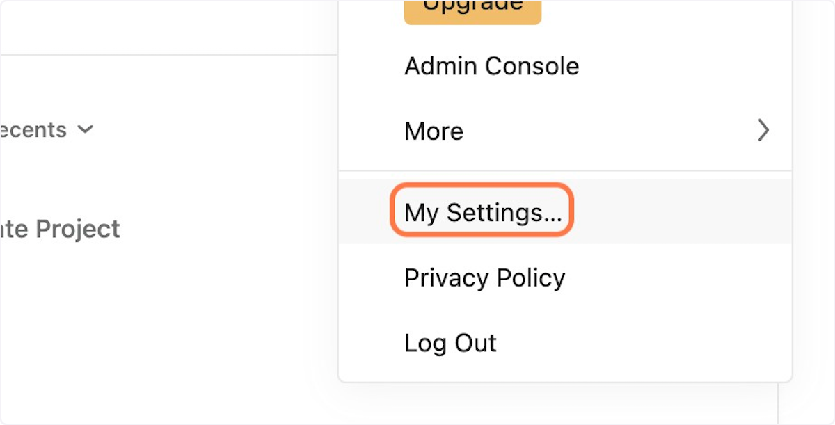Click on "My Settings…"