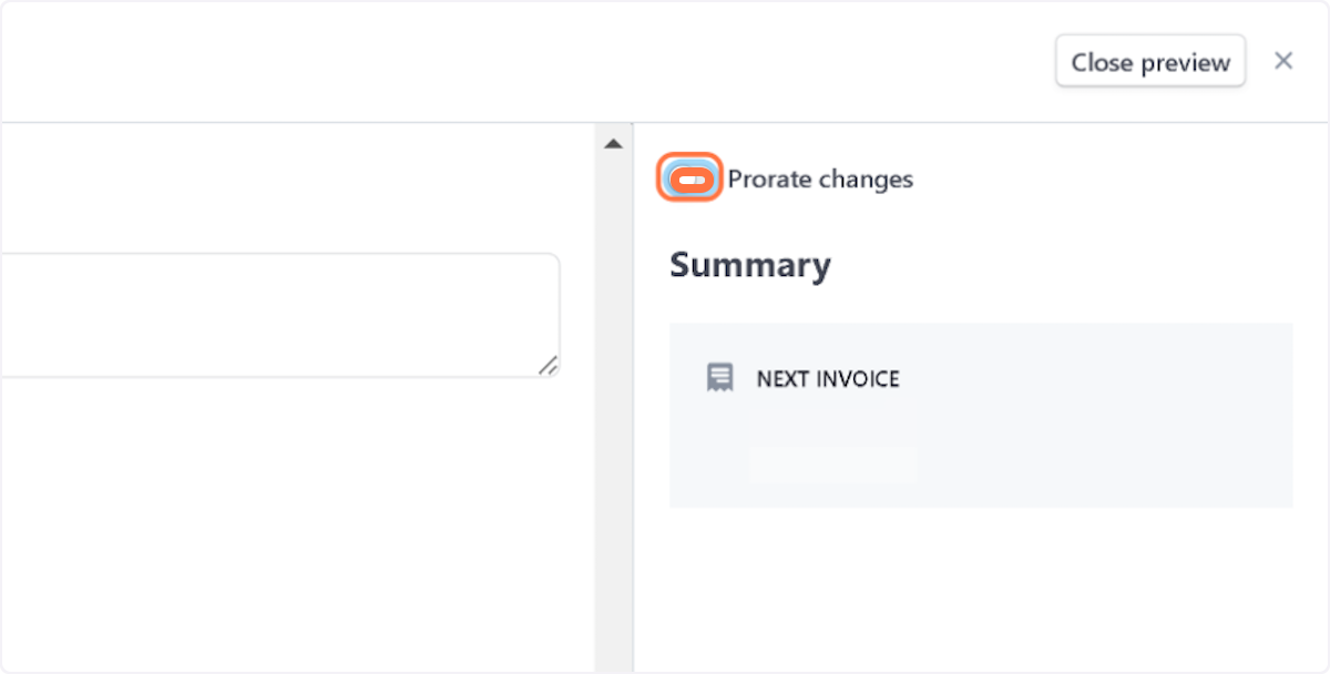 Uncheck Prorate changes