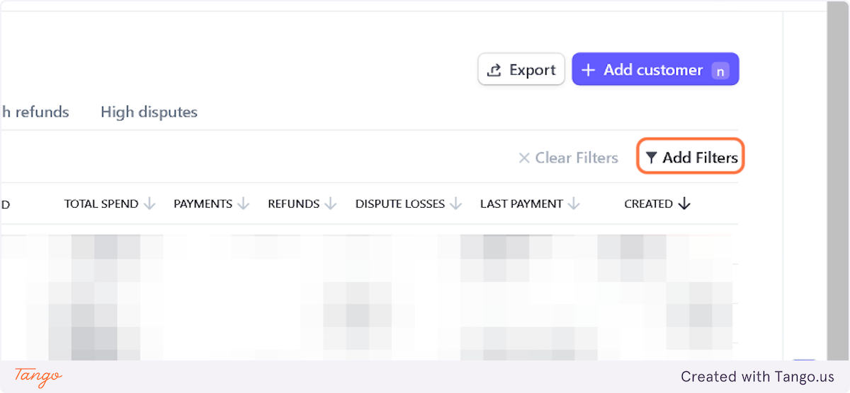 Click on Add Filters