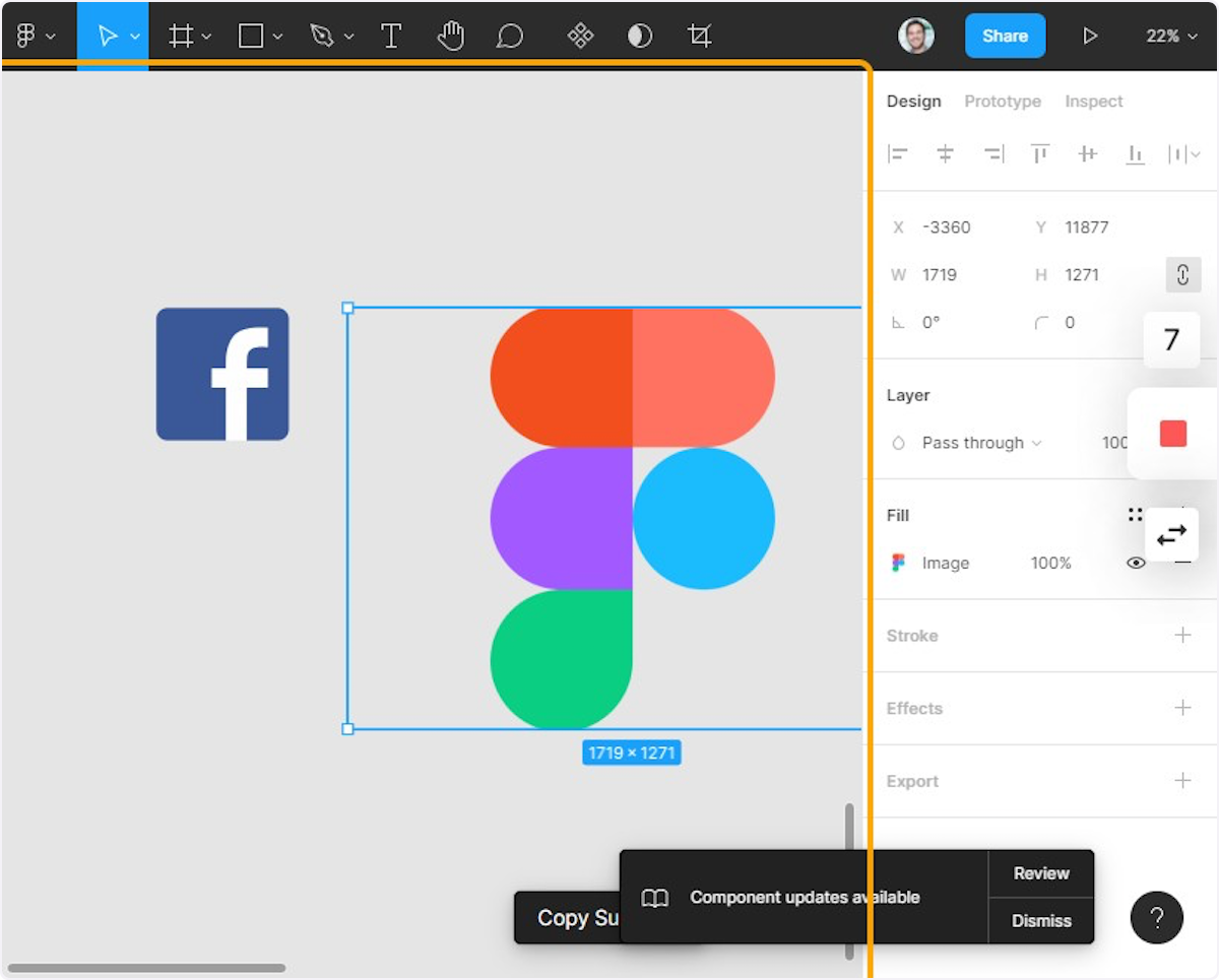 Now click on the Figma icon and go back to the menu to paste the height