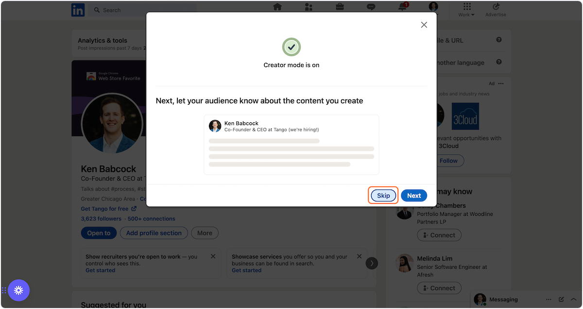 I chose to Skip making a post about turning on this feature