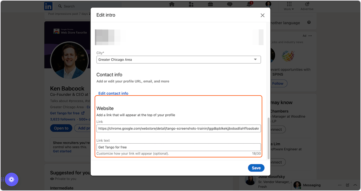 In the Website section, you can create a custom CTA hyperlink