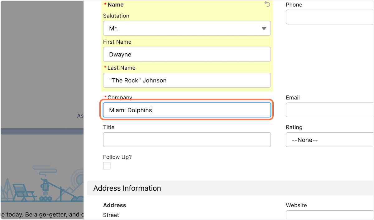 Add Company information
