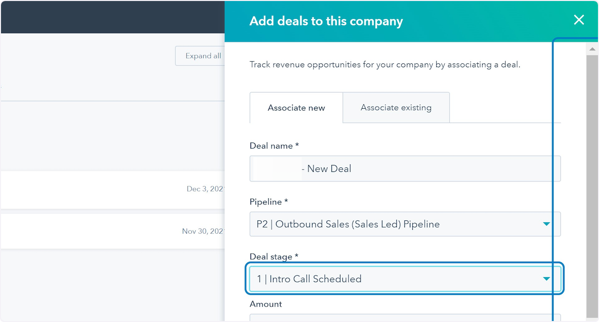 Click on 1 | Intro Call Scheduled