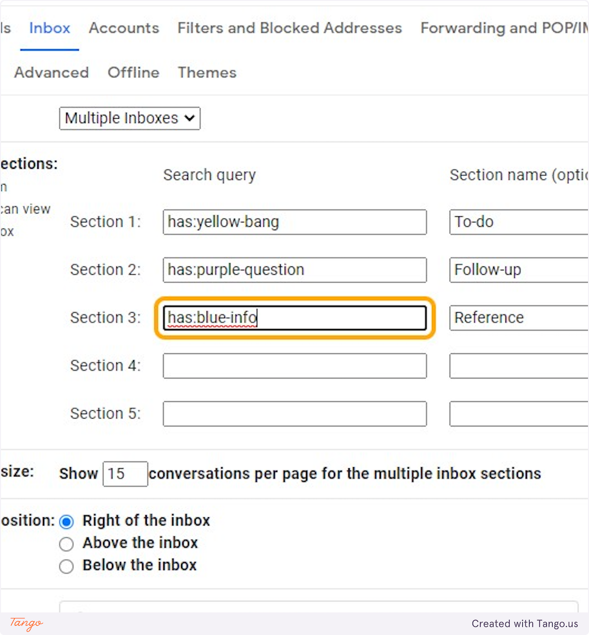 ℹ Set up your Reference Inbox with blue-info