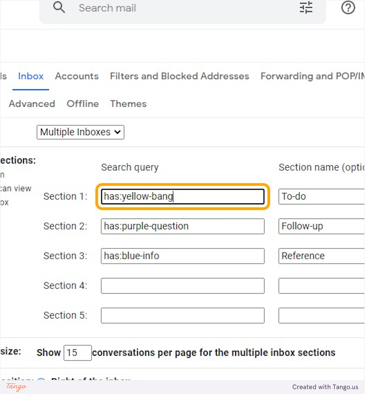 ❕ Set up your To-do Inbox with yellow-bang