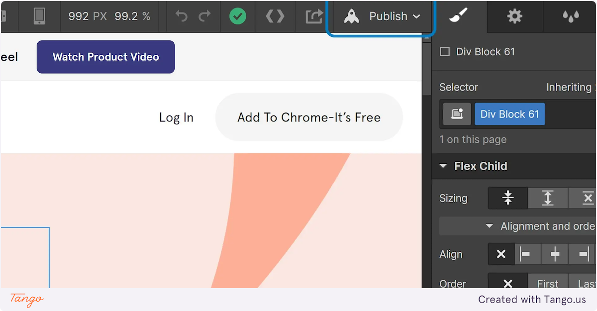 Publish up here
