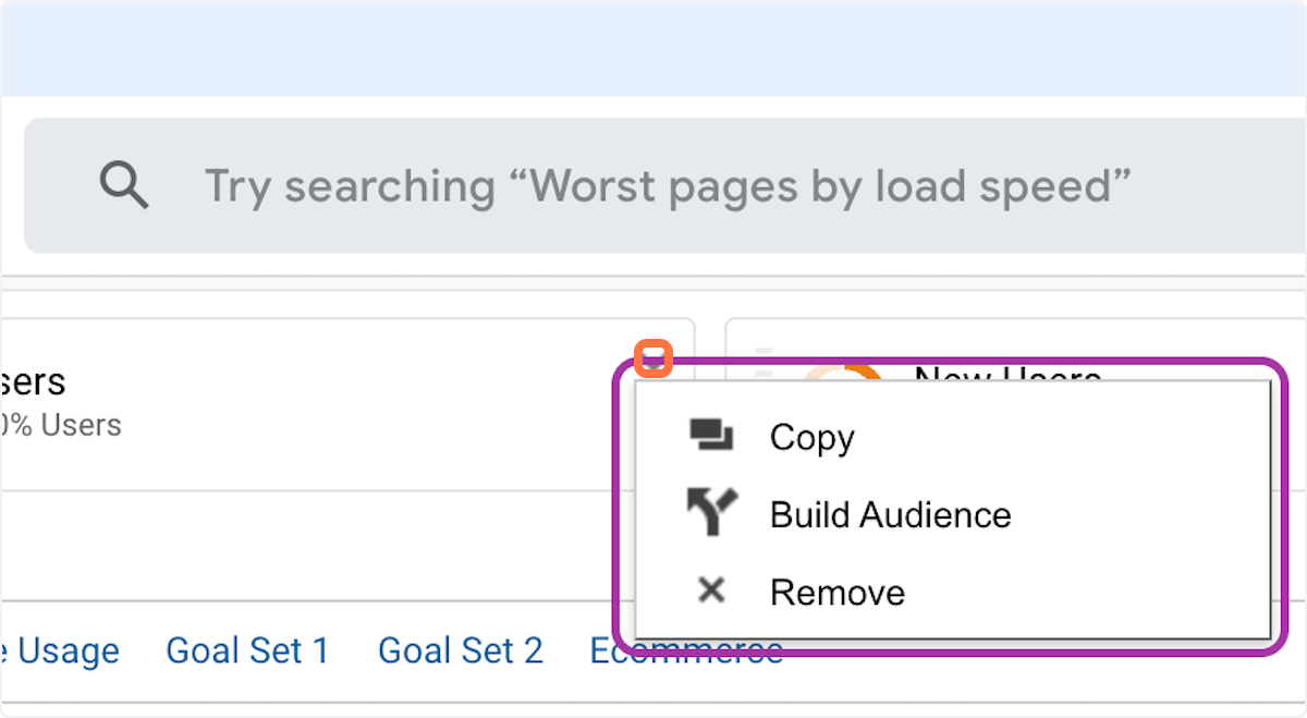 (Optional) Click on the downward carat on the All User filter. Then click Remove.