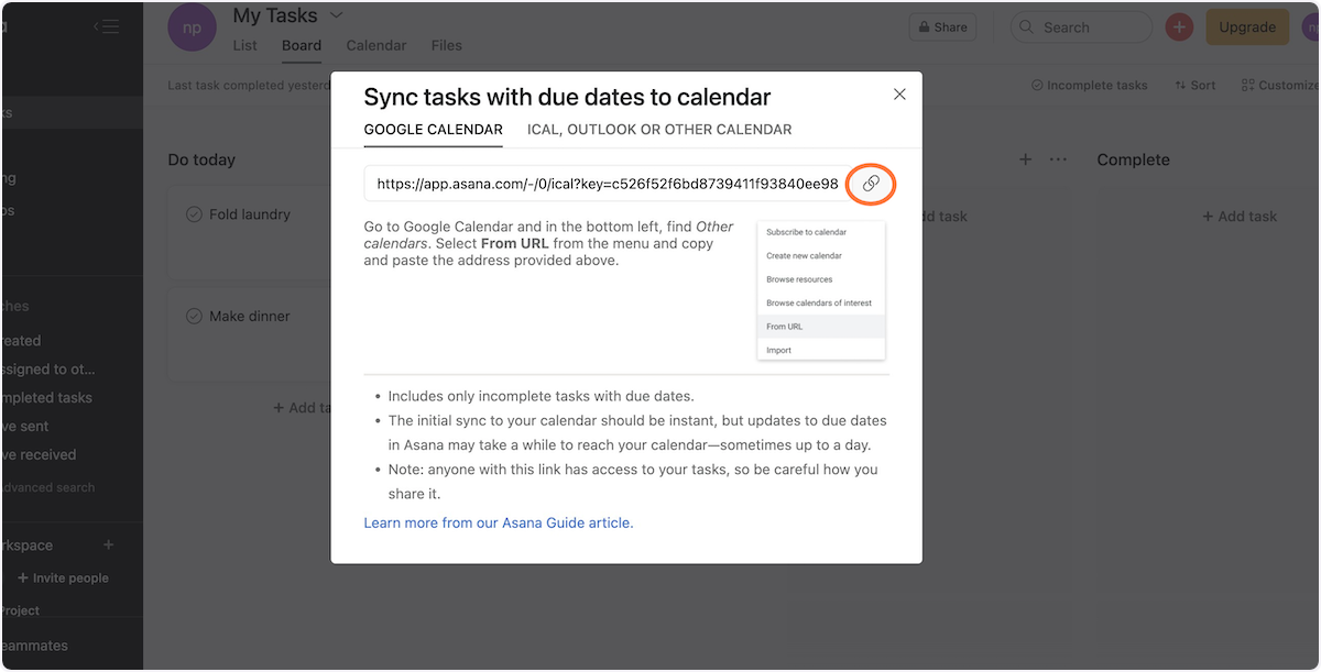 Click on "Copy link"
