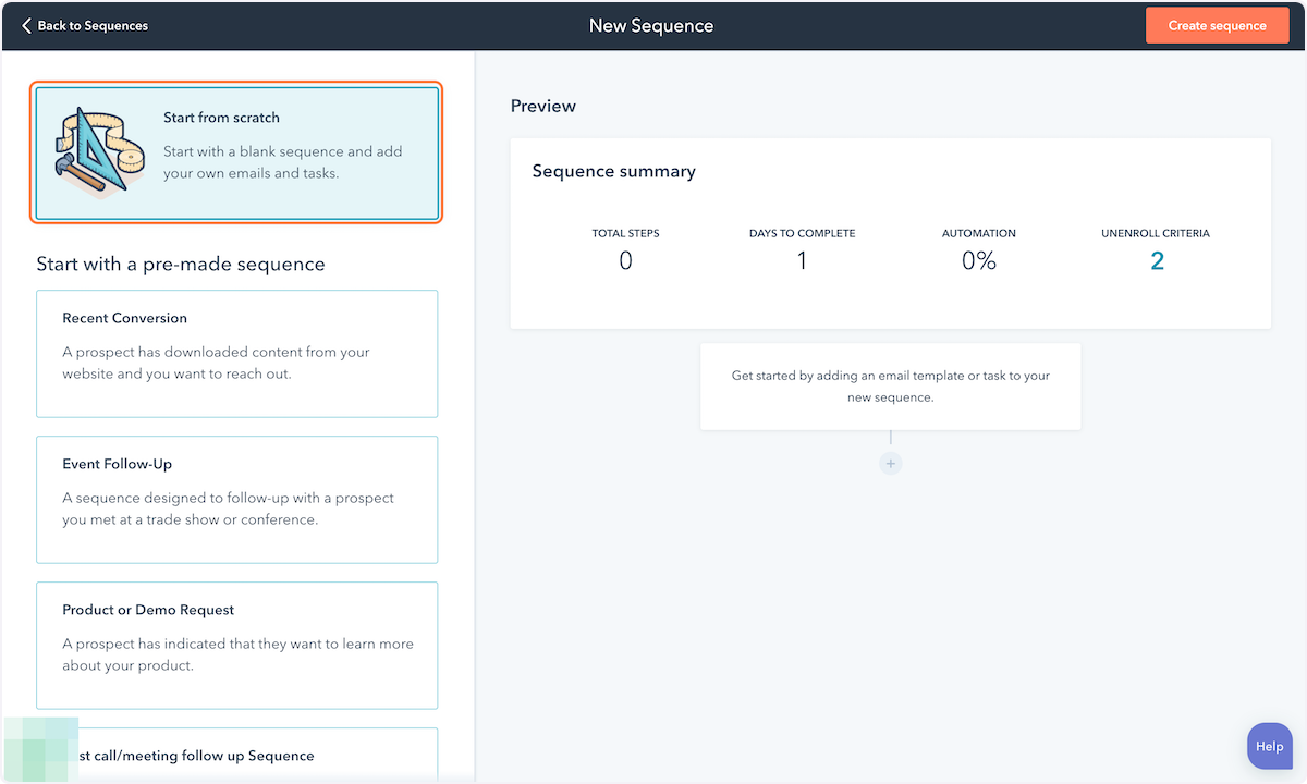 Click on Start from scratch