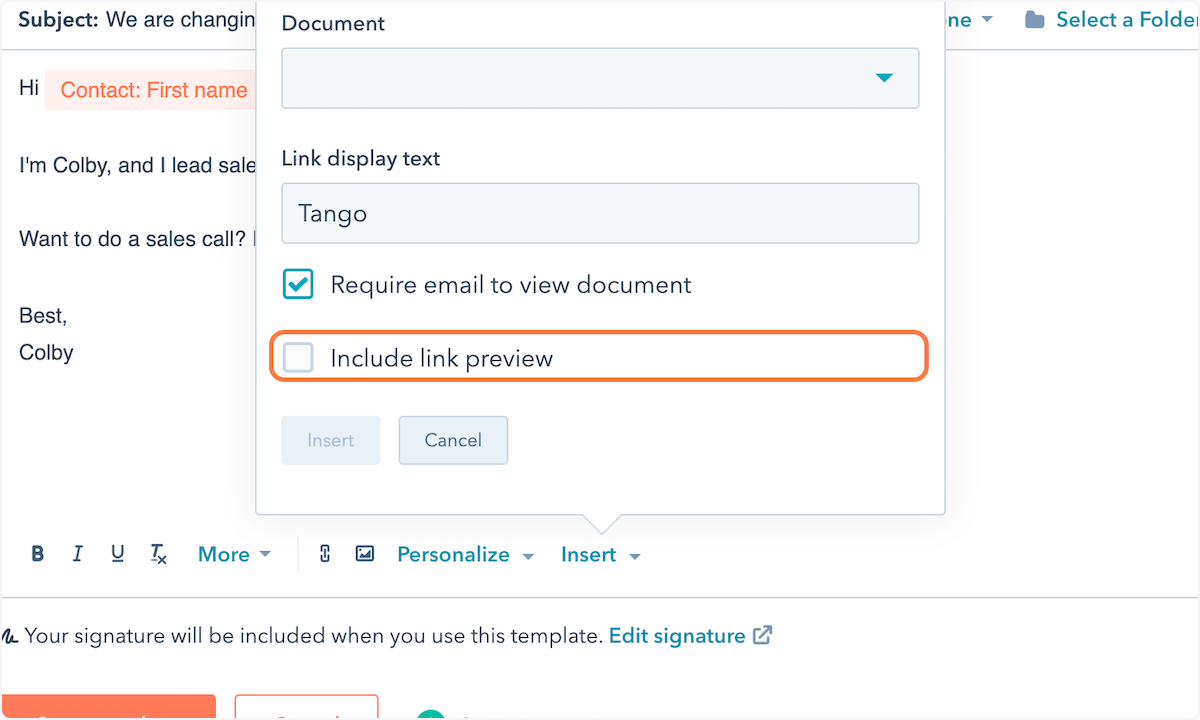 Insert a document
