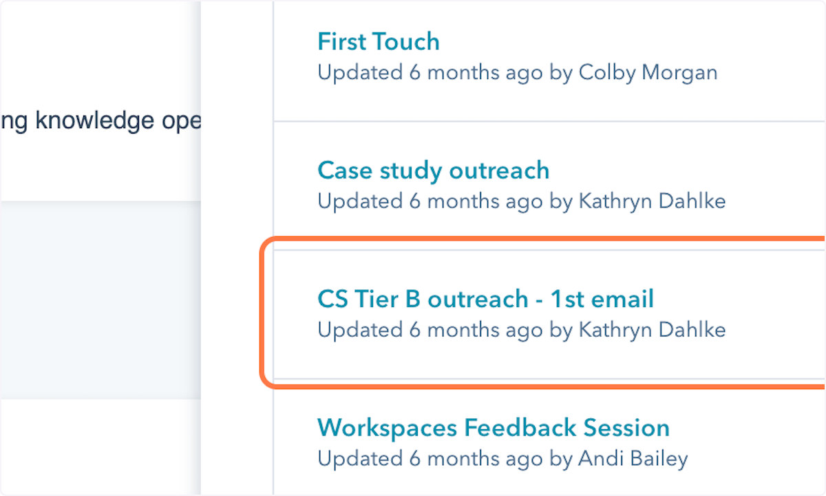 Add follow up email from a template you already created